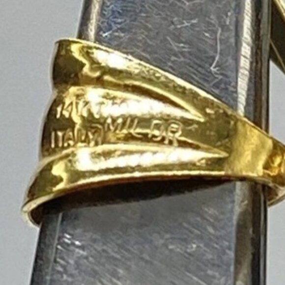 Pretty 14k Solid Gold Double Inlay Heart Pendant 14kt 1.6 gr Stamped - Picture 4 of 6